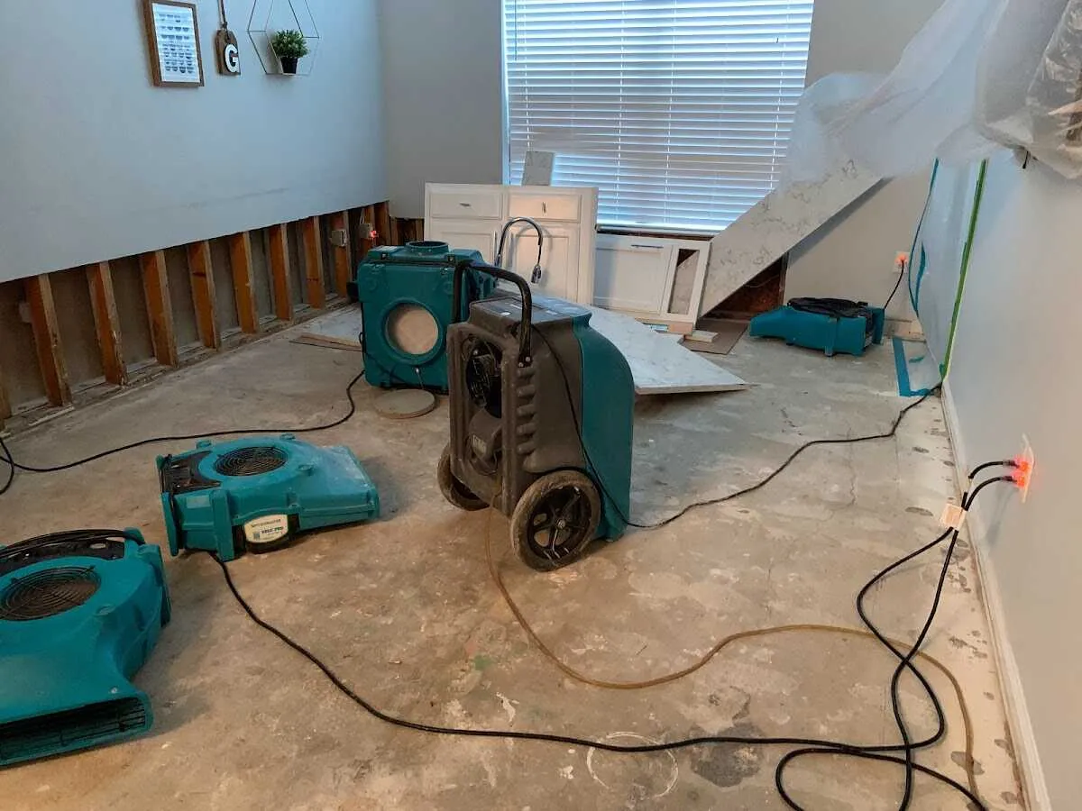Dehumidifier in flood-cut room for Water Extraction & Removal in Summerlin South